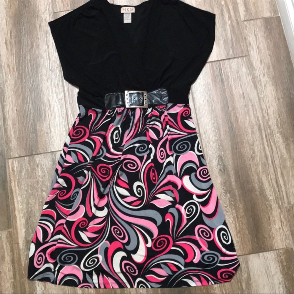 Dress MKMDesigns sz LRG belted dress & back sash.